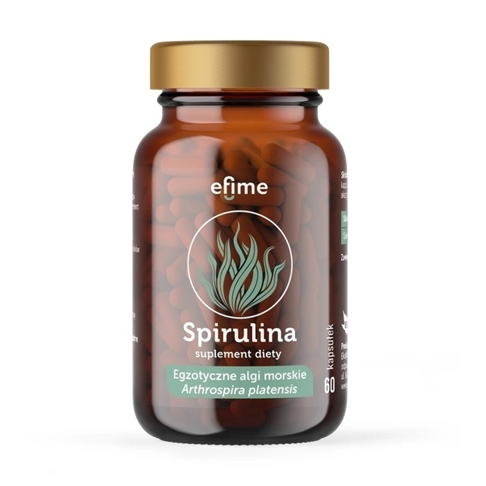 Efime Spirulina kapsułki z egzotycznych alg morskich, 60 szt.