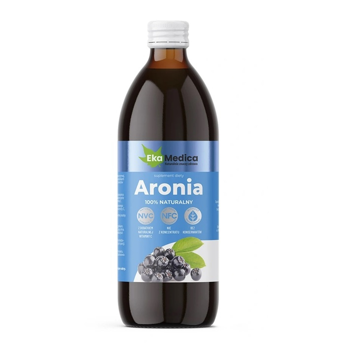 EkaMedica Aronia NFC sok 100% na odporność bez cukru, 500 ml