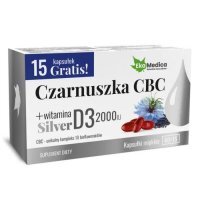Ekamedica Czarnuszka CBC Silver + witamina D3 2000IU kapsułki na odporność, 75 szt.
