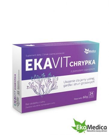 EKAVIT Chrypka z porostem islandzkim 24 pastylki