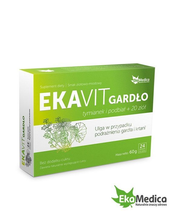 Ekavit Gardło z tymiankiem i podbiałem pastylki, 24 szt.