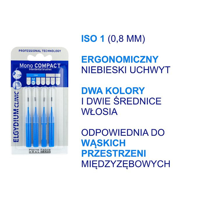 ELGYDIUM CLINIC Mono Compact Szczoteczki międzyzębowe 0,8mm 4 szt.