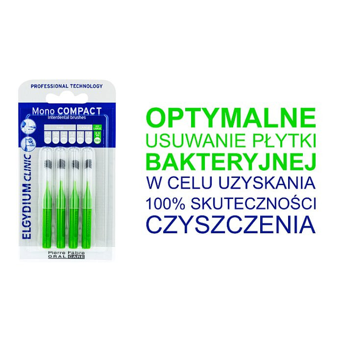 Elgydium Clinic Mono Compact szczoteczki międzyzębowe 2,2 mm zielone, 4 szt.