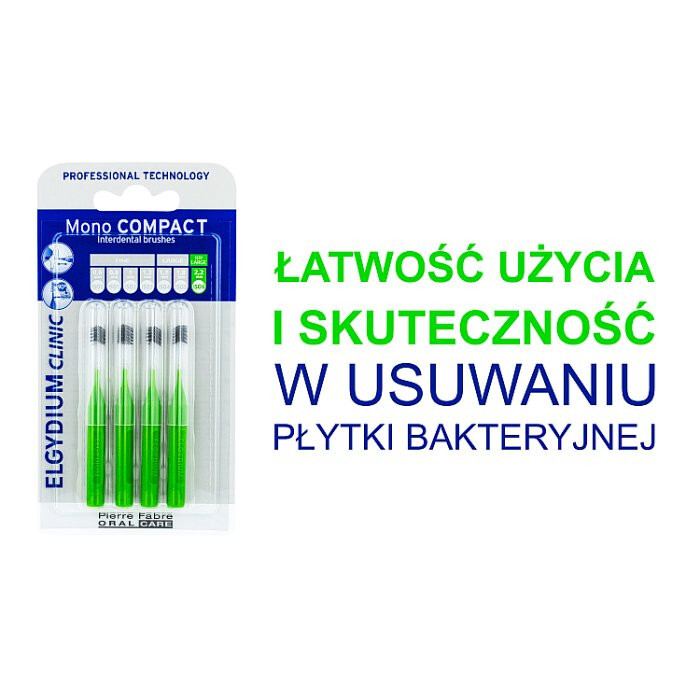 Elgydium Clinic Mono Compact szczoteczki międzyzębowe 2,2 mm zielone, 4 szt.