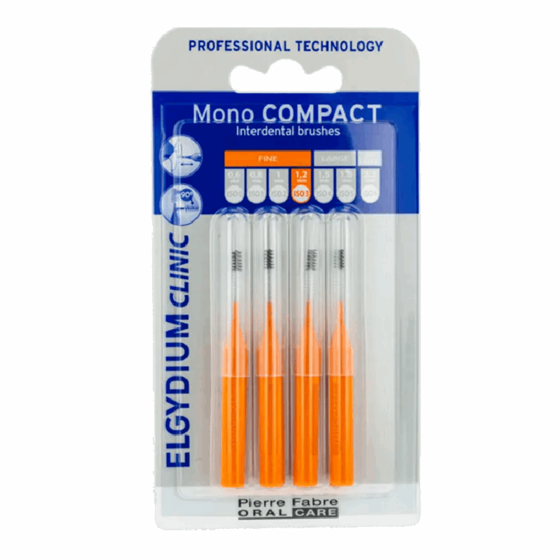 Elgydium Clinic Mono Compact Szczoteczki międzyzębowe pomarańczowe 1,2 mm, 4 szt.