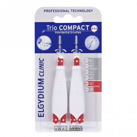 ELGYDIUM Clinic Trio Compact  Large - zestaw szczoteczek międzyzębowych (1,5 mm)  6 szt.
