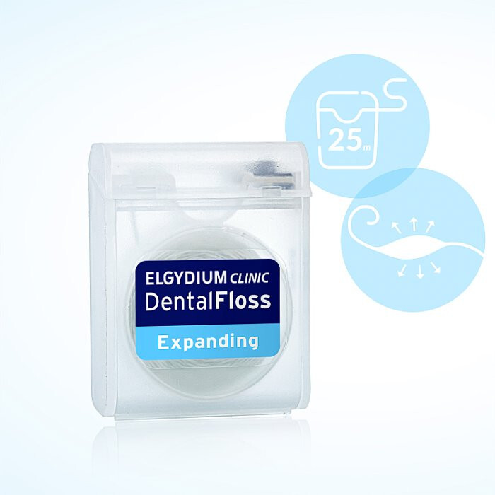 ELGYDIUM DENTAL FLOSS EXPANDING Nić dentystyczna pęczniejąca miętowa 25 m