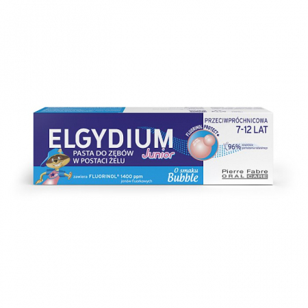Elgydium Junior Fluorinol Protect+ pasta do zębów o smaku gumy balonowej, 50 ml