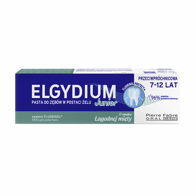 Elgydium Junior Pasta do zębów dla dzieci 7-12 lat o smaku łagodnej mięty, 50 ml