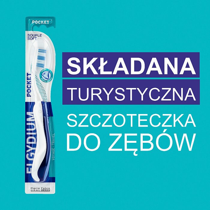 ELGYDIUM POCKET Szczoteczka do zębów kieszonkowa ŚREDNIA 1 szt.