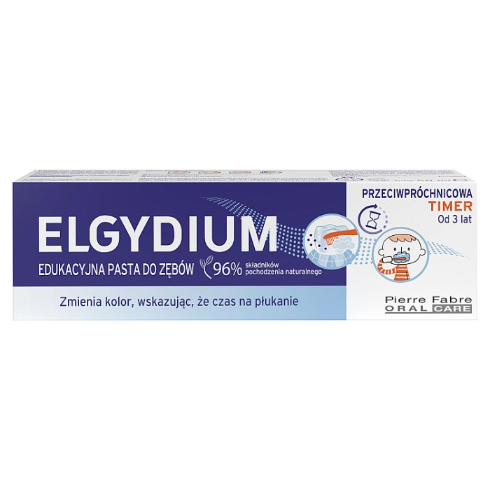 Elgydium Timer pasta edukacyjna do zębów zmieniająca kolor, 50 ml