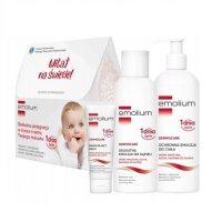 Emolium Dermocare zestaw: emulsja do kąpieli, 400ml + emulsja do ciała, 400 ml + nawilżający krem, 75 ml