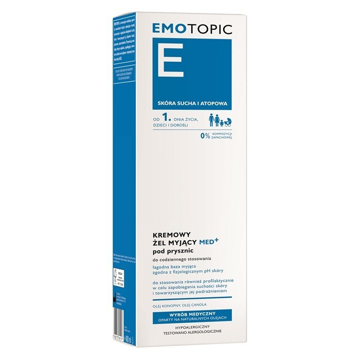 Emotopic Kremowy żel myjący Med+ pod prysznic od 1 dnia życia, 400 ml