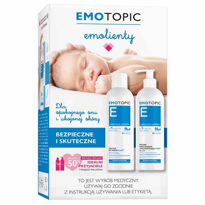 Emotopic Med+ Zestaw (emulsja do kąpieli, 400 ml + balsam do ciała, 400 ml), 1 szt.