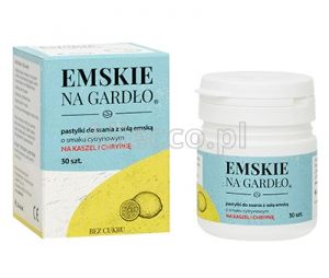 Emskie na gardło (smak cytrynowy) 30 pastylek do ssania