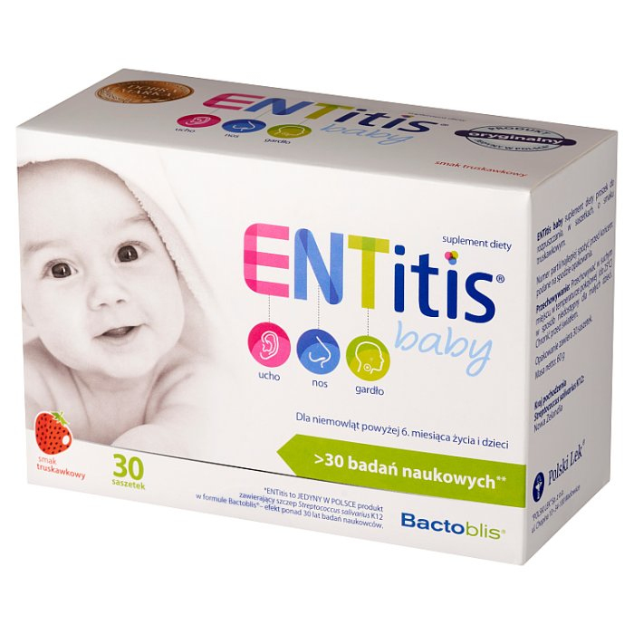 Entitis Baby smak truskawkowy saszetki, 30 szt.