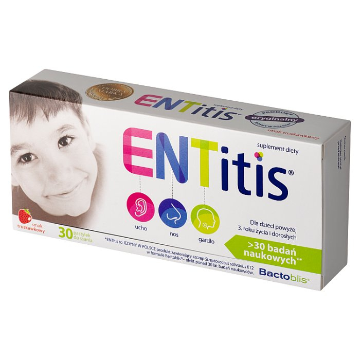 Entitis (smak truskawkowy) 30 pastylki do ssania