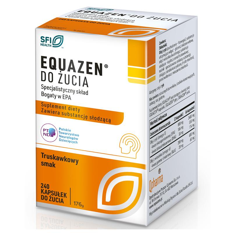 Equazen kapsułki do żucia o smaku truskawkowym, 240 szt.