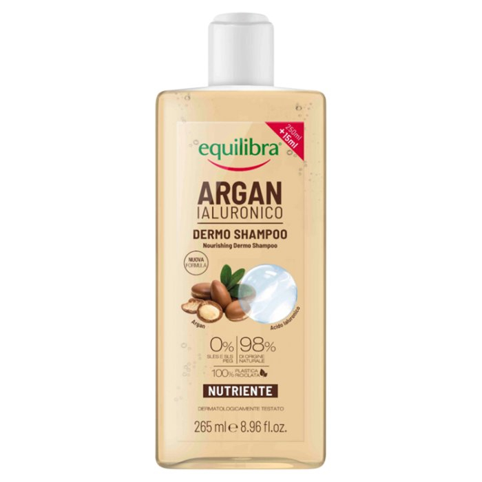 Equilibra Szampon odżywczy argan i kwas hialuronowy, 265 ml