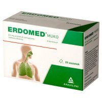 Erdomed Muko, 225 mg, lek na kaszel mokry i zatkane zatoki, proszek do sporządzania zawiesiny doustnej, 20 saszetek