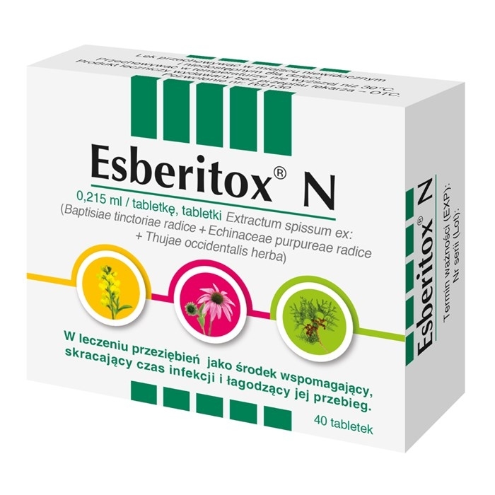 Esberitox N tabletki na przeziębienie z ekstraktem z jeżówki, 40 szt.