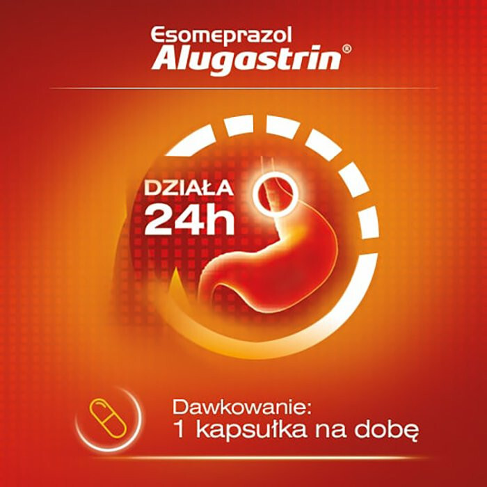 Esomeprazol Alugastrin 20 mg kapsułki dojelitowe na refluks i zgagę, 14 szt.