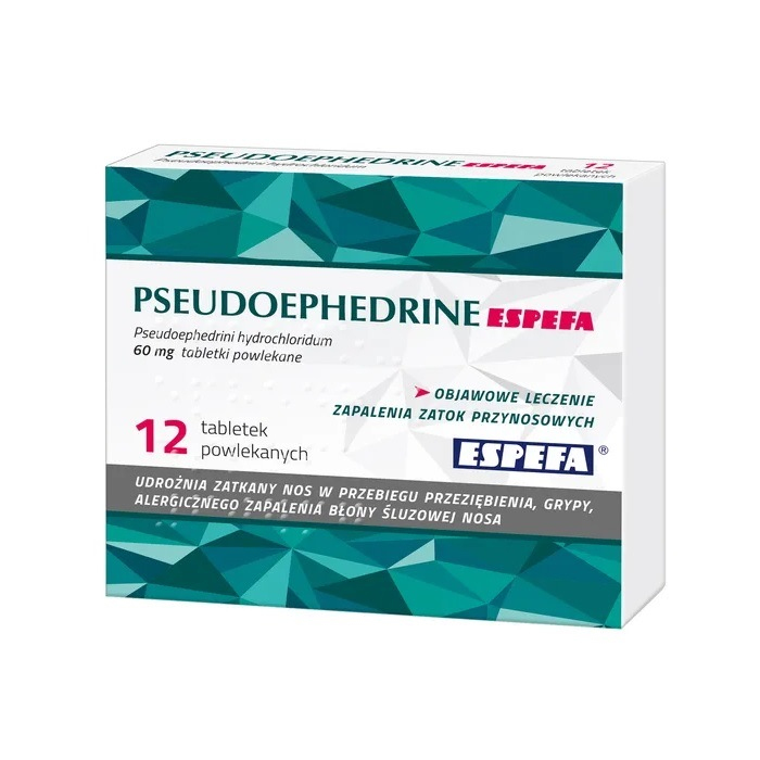 Espefa Pseudoephedrine 60 mg tabletki na katar i zatoki, 12 szt.