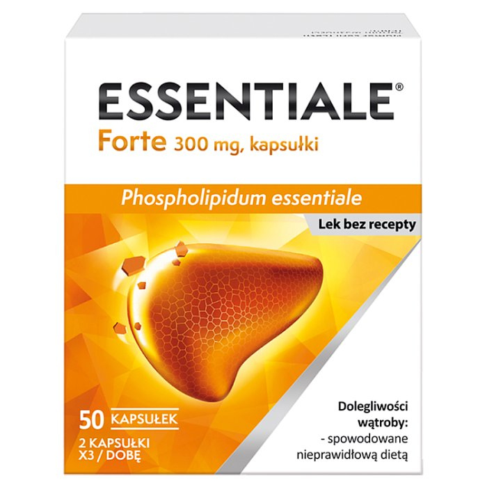 Essentiale Forte 300 mg kapsułki twarde na dolegliwości wątrobowe, 50 szt.