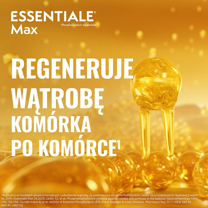 Essentiale Max 600 mg kapsułki twarde na dolegliwości wątrobowe, 30 szt.