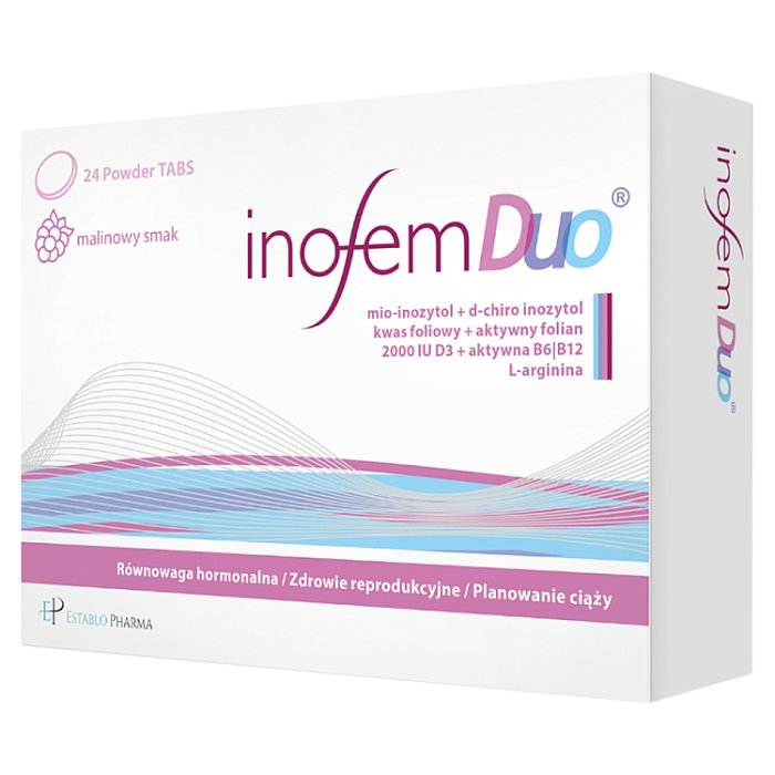 Establo Pharma Inofem Duo tabletki do ssania o smaku malinowym, 24 szt.