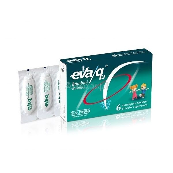 Eva/qu Bambini 6 musujących czopków dla dzieci / Zaparcia u dzieci