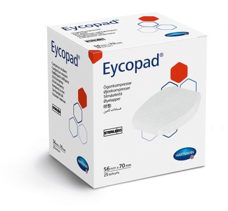 EYCOPAD Kompresy oczne, jałowe 56mm x 70mm 25 szt.