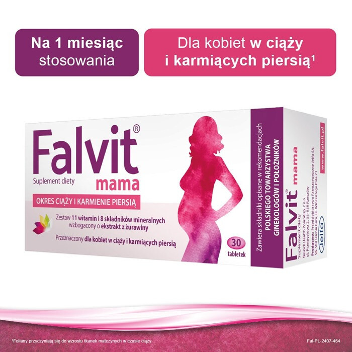 Falvit Mama tabletki powlekane dla kobiet w ciąży i karmiących, 30 szt.