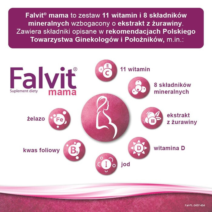 Falvit Mama tabletki powlekane dla kobiet w ciąży i karmiących, 30 szt.