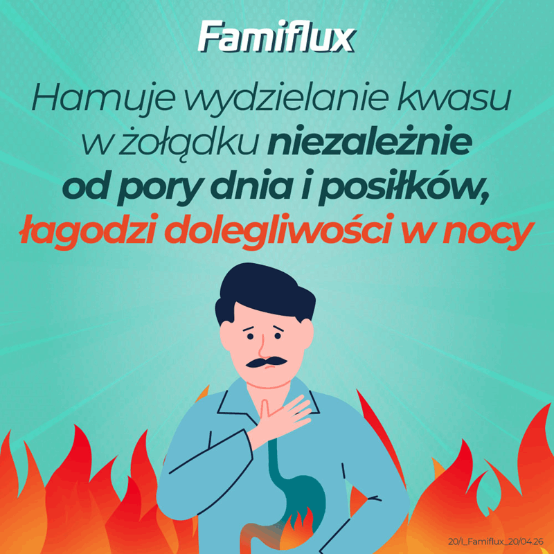 Famiflux 20 mg tabletki z famotydyną na zgagę, 20 szt.