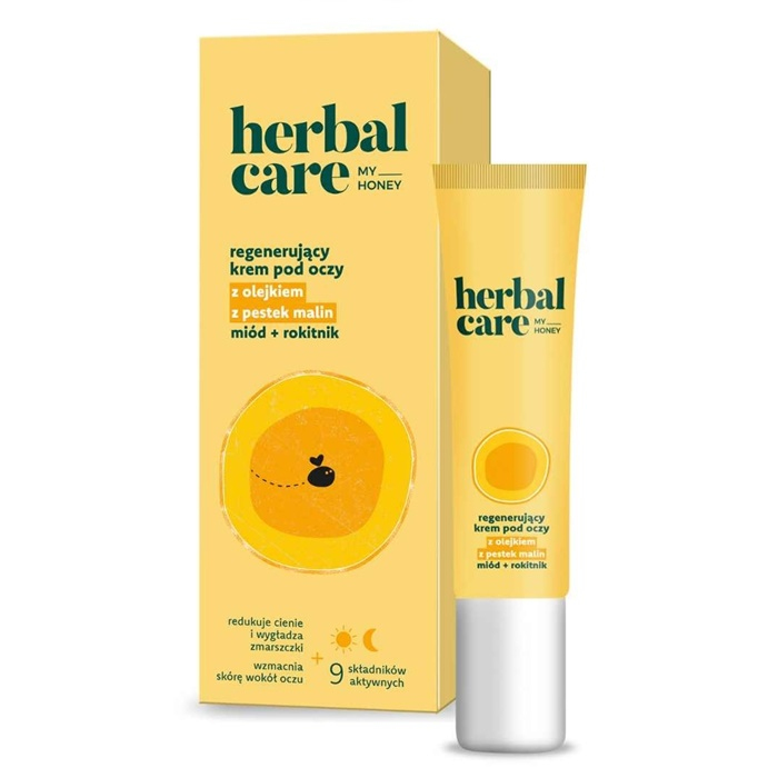 Farmona Herbal Care Regenerujący krem pod oczy z olejkiem z pestek malin, miodem i rokitnikiem, 15 ml