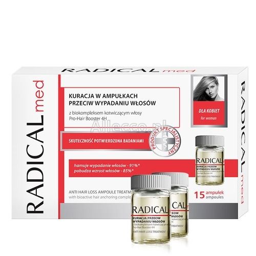 Farmona Radical Med Kuracja w ampułkach przeciw wypadaniu włosów dla kobiet, 15 amp.