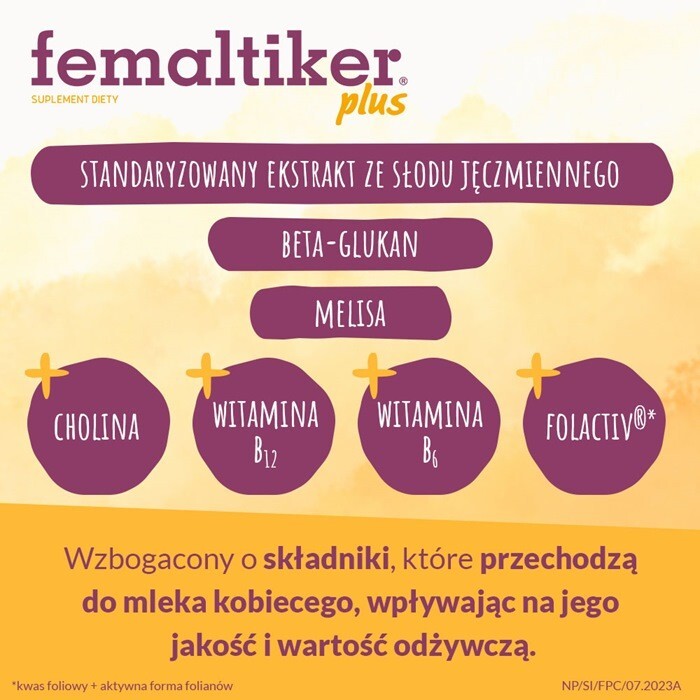 Femaltiker Plus saszetki na laktację o smaku czekoladowym, 12 szt.