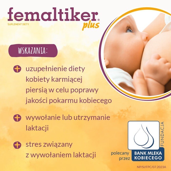 Femaltiker Plus saszetki na laktację o smaku czekoladowym, 12 szt.