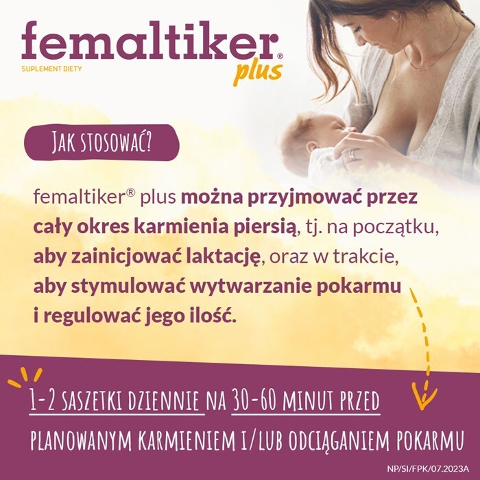 Femaltiker Plus saszetki na wsparcie laktacji o smaku karmelowym, 12 szt.