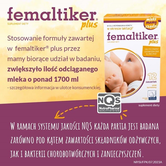 Femaltiker Plus saszetki na wsparcie laktacji o smaku karmelowym, 12 szt.