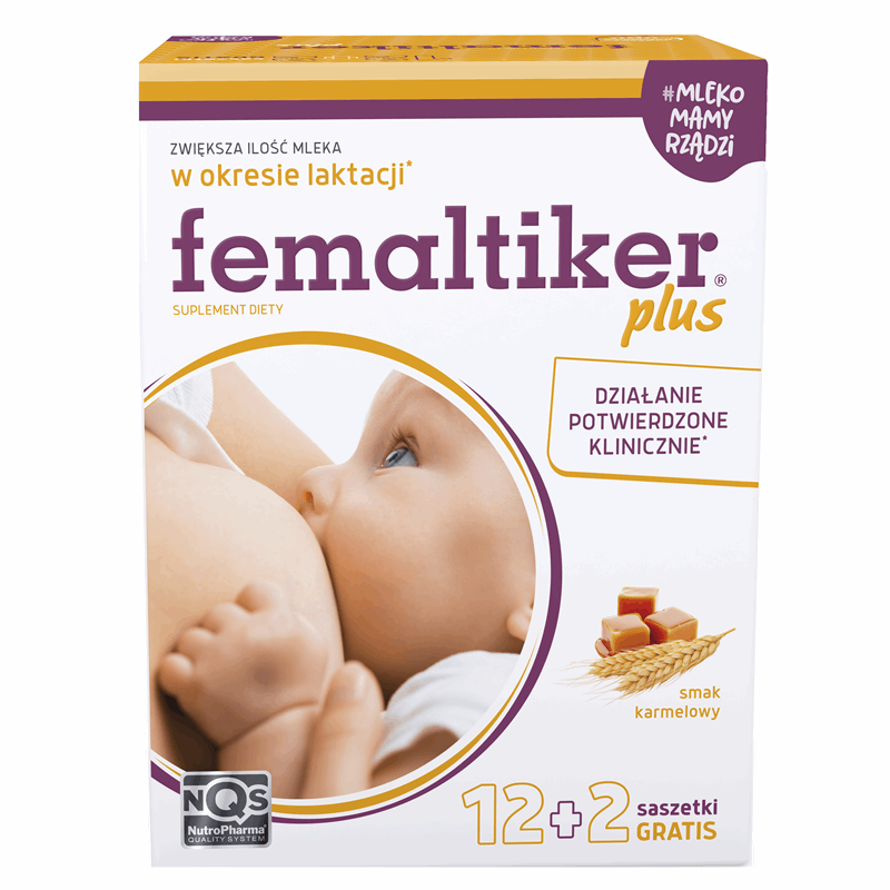 Femaltiker Plus smak karmelowy saszetki, 14 szt.