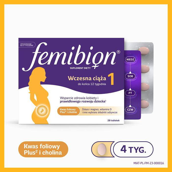 Femibion 1 Wczesna ciąża 28 tabletek powlekanych