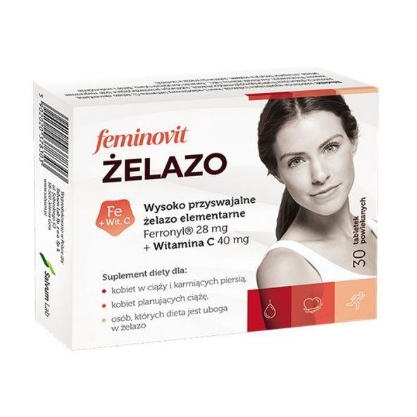 Feminovit Żelazo 30 tabletek powlekanych