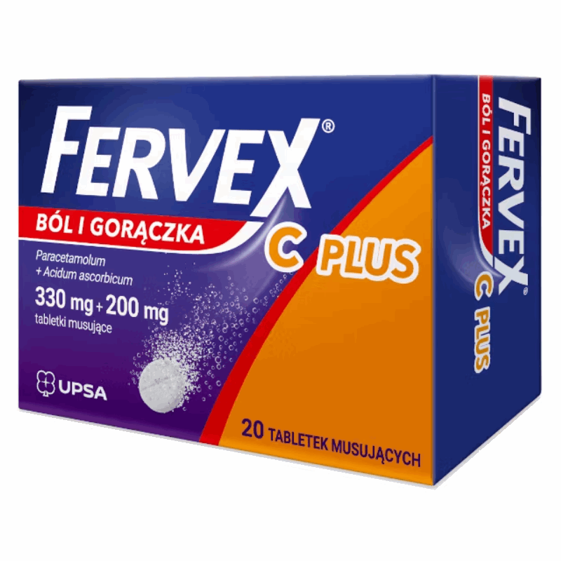 Fervex Ból i Gorączka C Plus tabletki musujące, 20 szt.