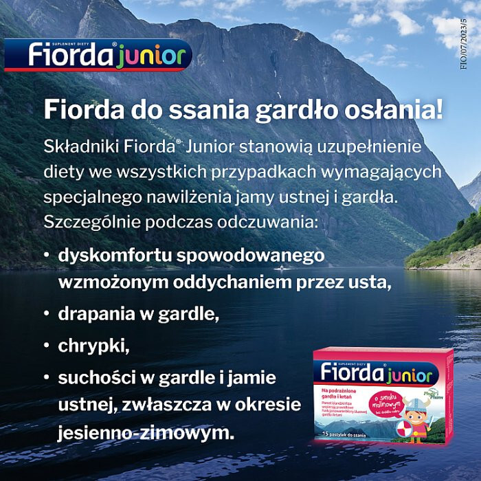 Fiorda Junior pastylki do ssania, 15 szt.