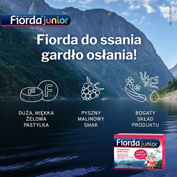 Fiorda Junior pastylki do ssania, 15 szt.