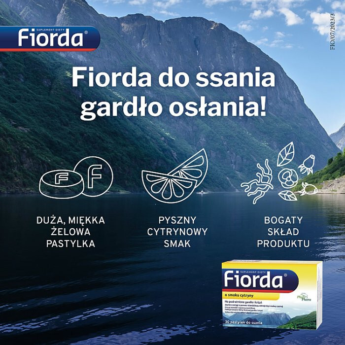 Fiorda pastylki do ssania o smaku cytryNowym, 30 szt.