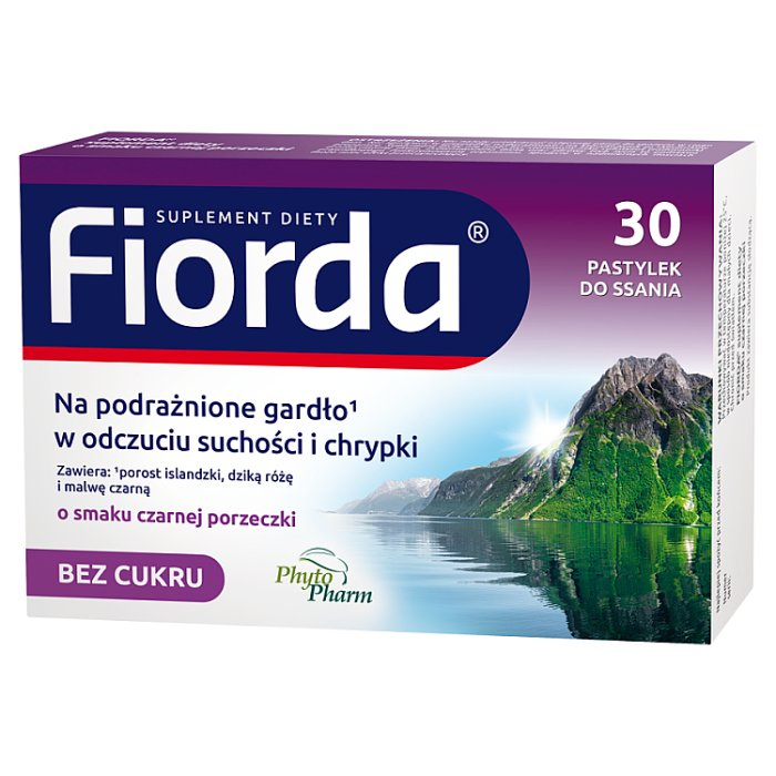 Fiorda pastylki do ssania o smaku czarnej porzeczki, 30 szt.