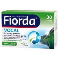 Fiorda Vocal pastylki do ssania bez cukru o smaku owoców leśnych, 30 szt.